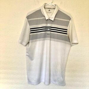Adidas Men’s Polo Striped Golf Short Sleeve Shirt